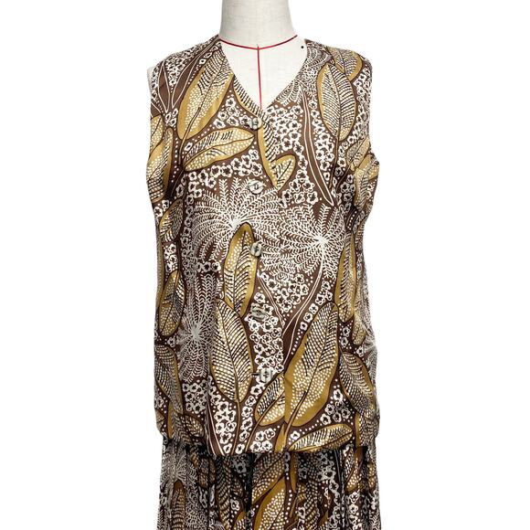Vintage Ruth McCulloch Womens Size 14 Brown Printed 4 Piece Skirt Set - Picture 9 of 16
